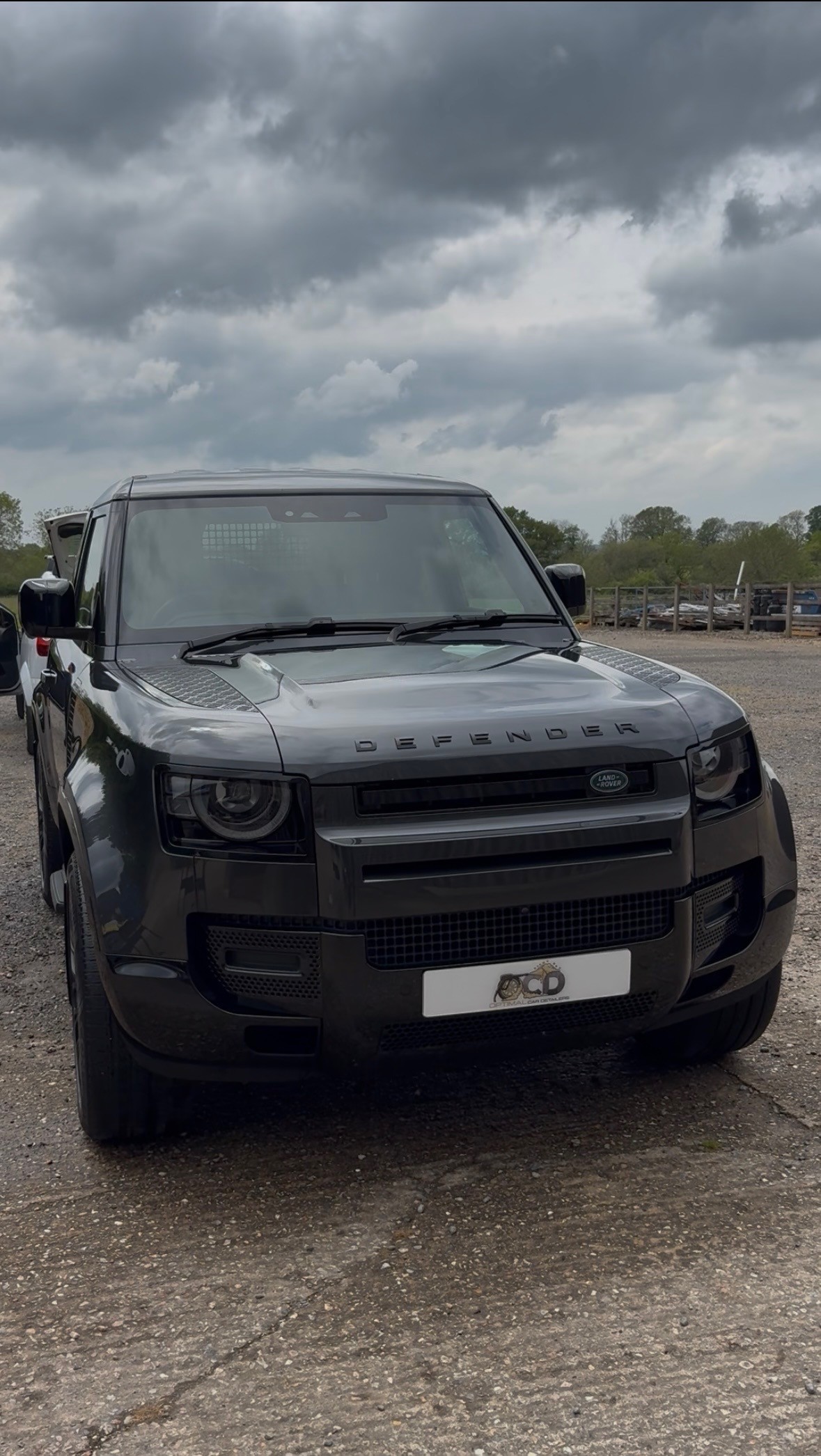 Dark Land Rover Defender — front